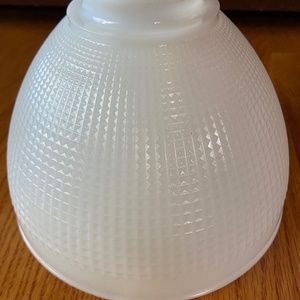 White milk glass light shade fitter opal 8”